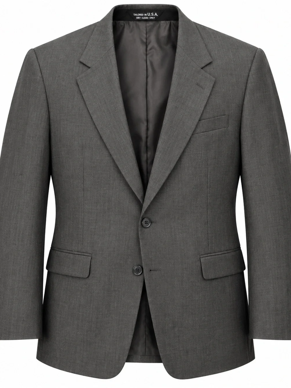 Men's Gray Two-Button Tailored Blazer